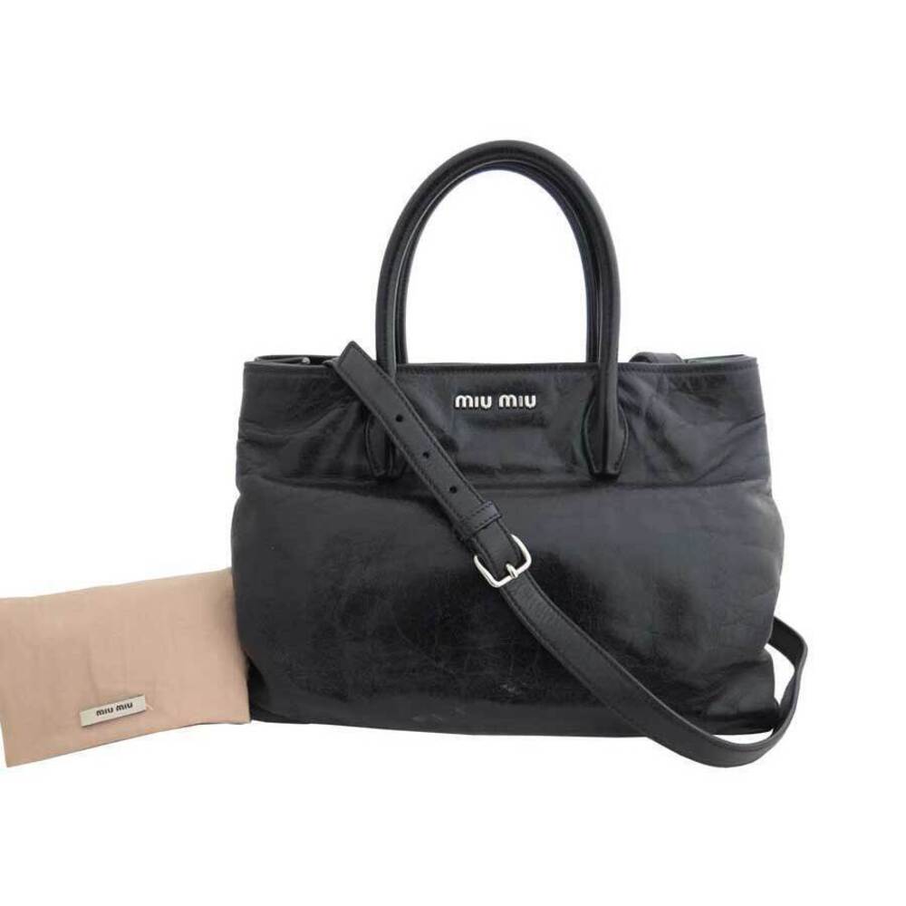 Miu MIu bag black leather handbag shoulder